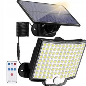 LAMPA SOLARNA HALOGEN CZUJNIK RUCHU ZMIERZCHU 106 LED DO OGRODU NA GARAŻ